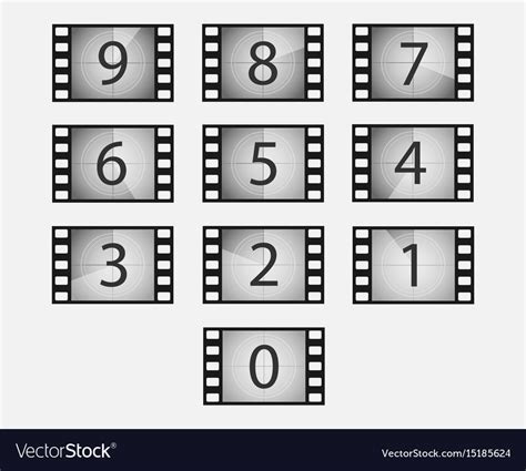 Film Countdown Set Royalty Free Vector Image Vectorstock