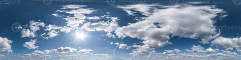 Blue Sky Hdri 360 Panorama With White Beautiful Clouds In Seamless