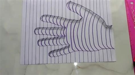 How To Draw A 3d Hand Optical Illusion Youtube