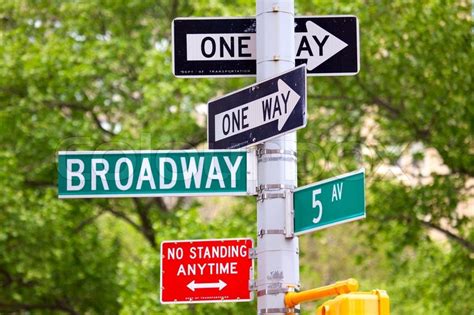 Broadway And 5th Avenue Street Signs Stock Image
