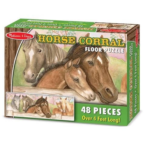 Melissa And Doug Puzzles Melissa Horse Corral Floor Puzzle 48 Pcs