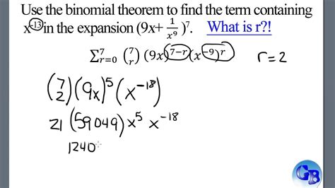 Using The Binomial Theorem To Find A Term With A Specific Exponent