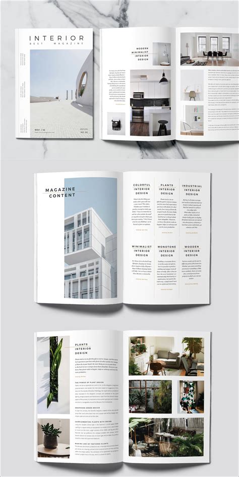 Minimal Interior Magazine Architecture Portfolio Layout Magazine