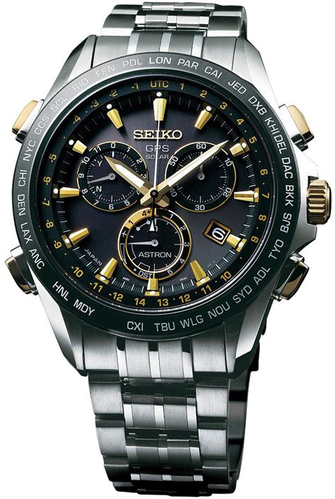 Seiko Astron Watch Gps Solar Chronograph Gold Sse007 Watch Jura Watches