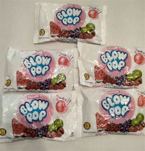 5 X Charms Blow Pop Assorted Bubble Gum Filled Lollipops 10 5 Oz Bags Candy 14200084531 Ebay