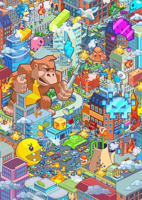 Download Retro Game Inside City Wallpaper