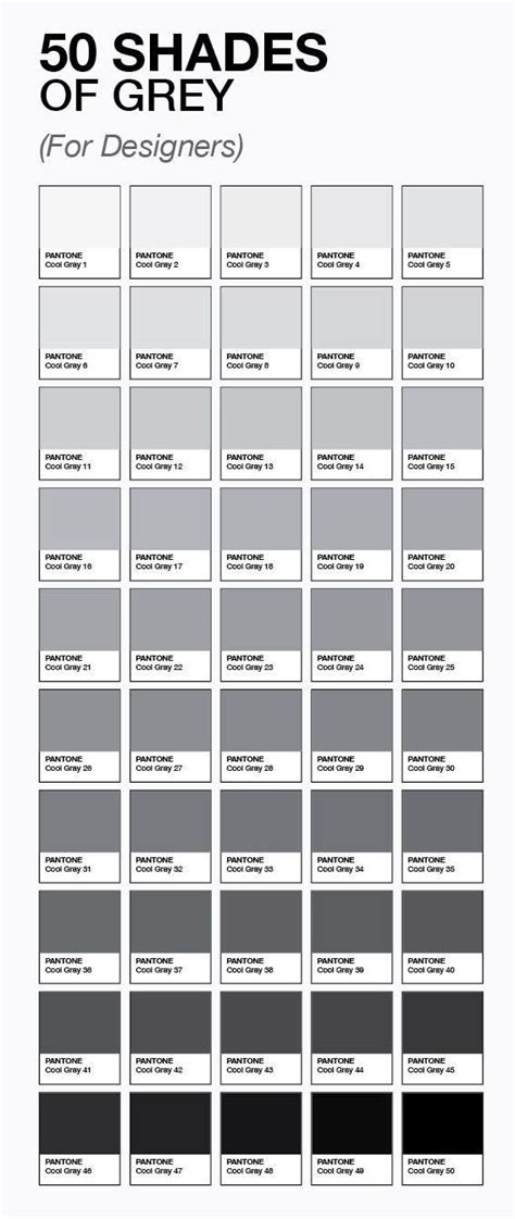 50 Shades Of Grey Paint Chart Paintyu