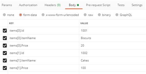 How Post Json Array To Asp Net Core App Using Postman