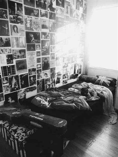 black  white grunge bedroom decoration homemydesign