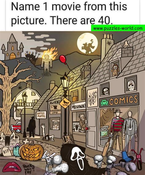 Find 40 Horror Movies Hidden Picture Games Scary Movie Characters