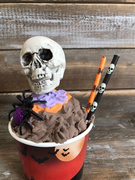 Halloween Ice Cream Sundae Halloween Skeleton Sundae Etsy