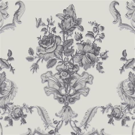 Sirpi Floral Damask Wallpaper Silver Muriva 18423