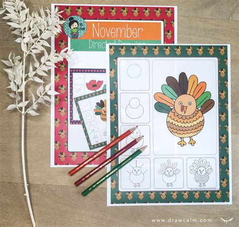 Step By Step Turkey Directed Draw Delightful Thanksgiving Drawing