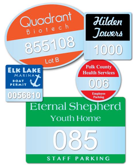 Custom Printed Parking Permit Stickers Personalized With Your Logo