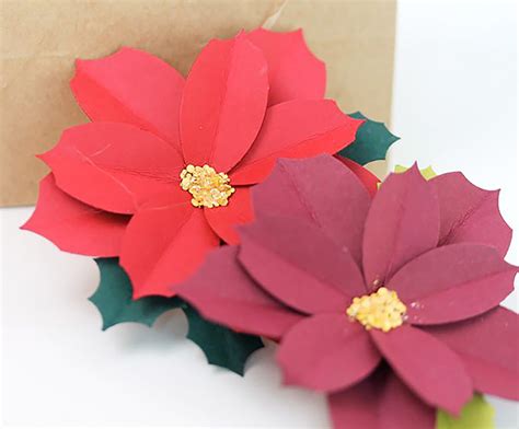 Easy Paper Punched Poinsettias Damask Love