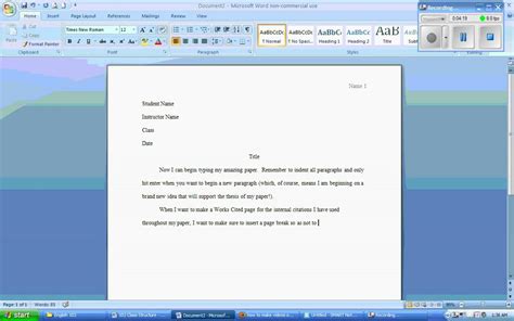 Mla Format Microsoft Word Template