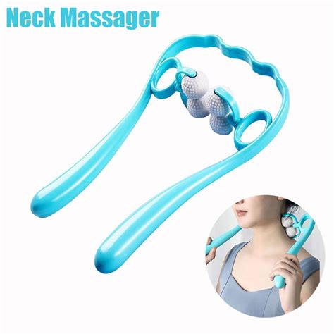 Neck Massager Cervical Massage Shoulder Dual Trigger Point Hand Massager Roller Self Massage
