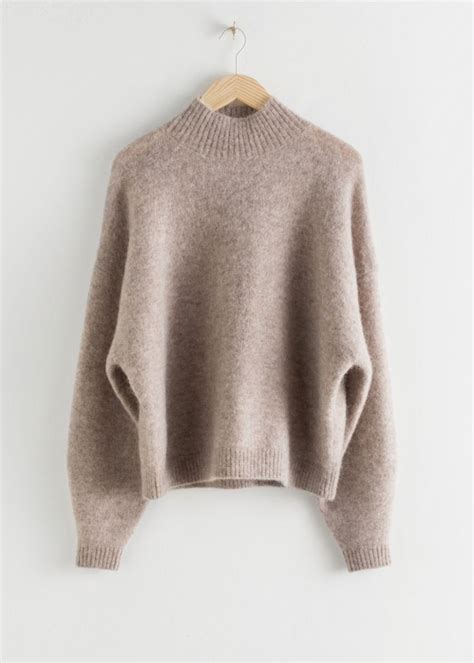 Oversized Fuzzy Wool Blend Sweater Beige Sweaters And Other Stories