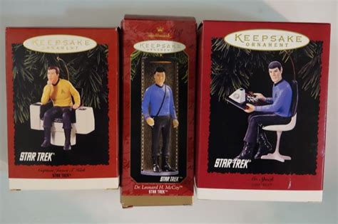 Hallmark Star Trek James Kirk Spock And Bones Mccoy Lot Of 3 Christmas