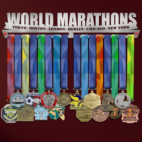 World Marathons Majors Medal Hanger Display Rack V2