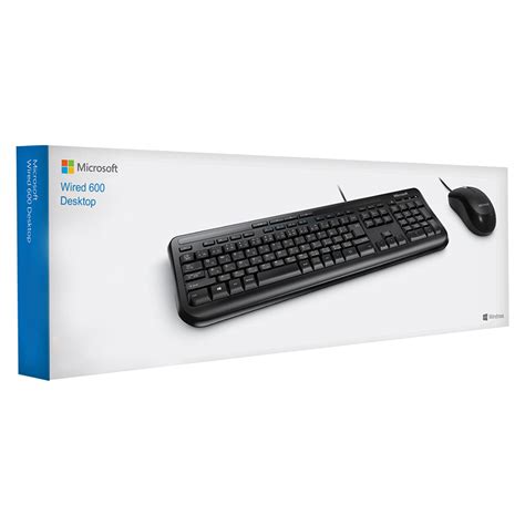 Wired Keyboard And Mouse Combo Microsoft 600 Desktop Pc Usb Apb 00018