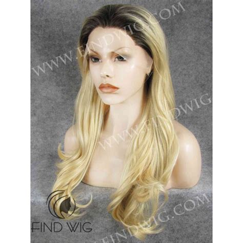Wavy Blonde Long Wig With Dark Roots Wigs Online