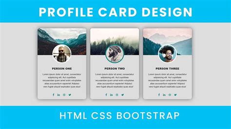 profile card design  bootstrap bootstrap cards youtube