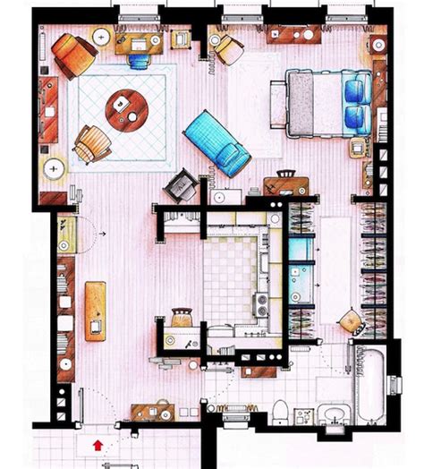Carry Bradshow Carrie Bradshaw Apartment Apartment Floor Plan Sex