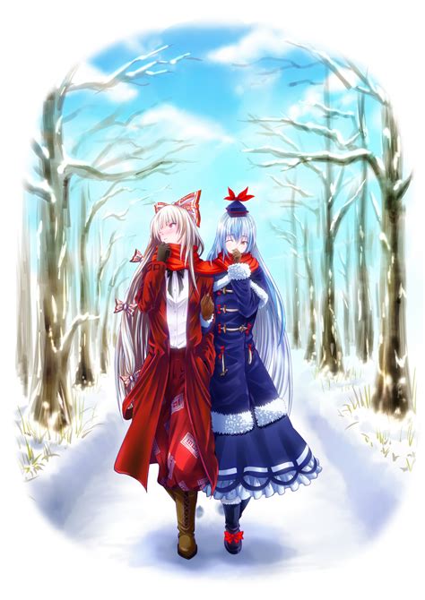 Fujiwara No Mokou And Kamishirasawa Keine Touhou Drawn By Hijikawa Arashi Danbooru