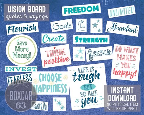 Vision Board Quotessayings Instant Download Digital File Etsy