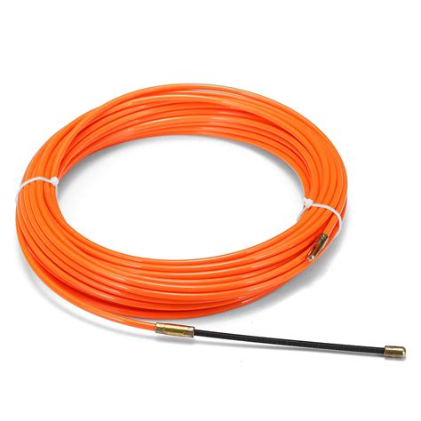 Cable Push Puller Reel Conduit Nylon Snake Fish Tape Wire Orange 4mm