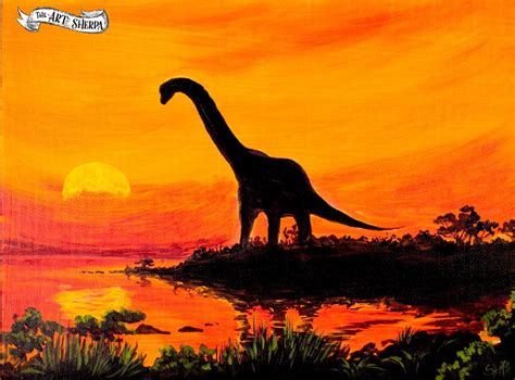 Dinosaur Easy Acrylic Painting Tutorial For Beginners Step By Step