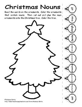 Chrismas and new year in britain worksheet. Christmas Nouns Worksheet by Rebecca Bettis | Teachers Pay ...