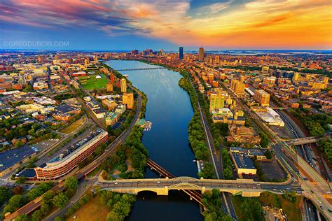 Sunset Aerial View Of Boston Skyline And Charles River Esp Flickr