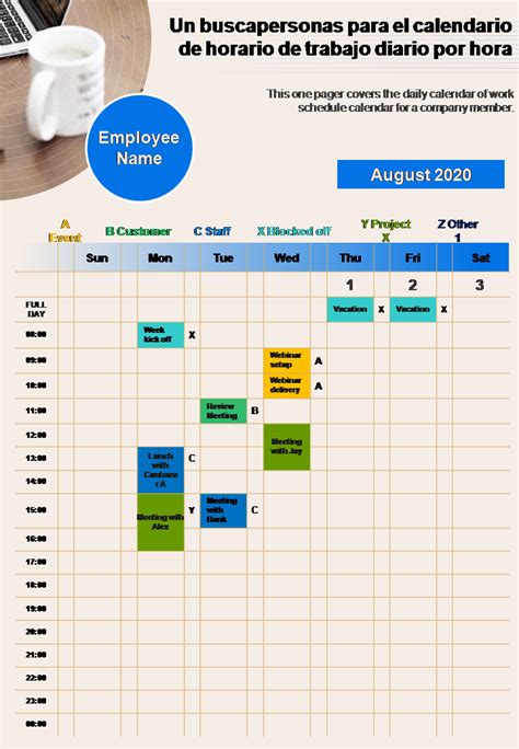 Las 10 Mejores Plantillas De Horario Por Hora Con Muestras Y Ejemplos