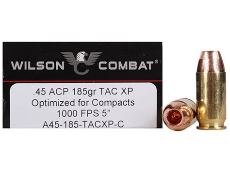 Wilson Combat Ammo 45 Acp 185 Grain Barnes Tac Xp Hollow Point Short