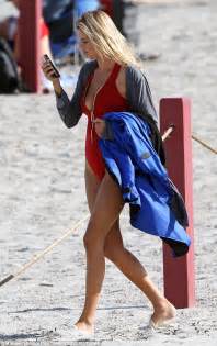Kelly Rohrbach Flaunts Cleavage In Baywatch Bathing Suit As It S