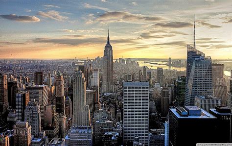 Aerial View Of Empire State Building Hd Desktop Wallpaper New York