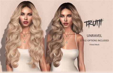 Second Life Marketplace Truth Unravel Hair Blonde
