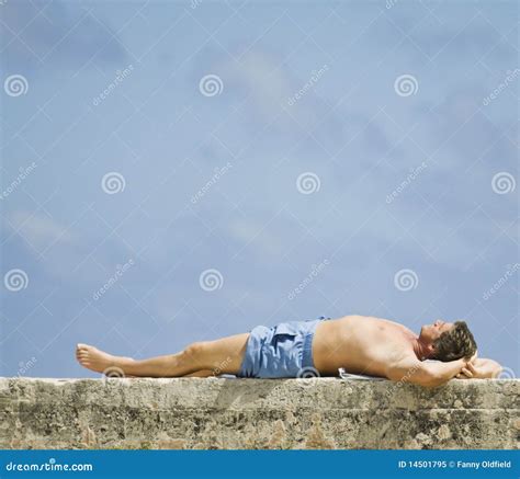 Man Lying In The Sun Stock Image Image Of Body Happy 14501795