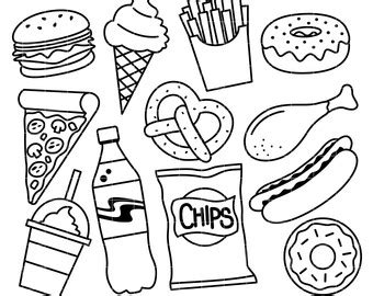 The healthy food will be on one side of the screen, while the unhealthy food is on the other side. Dessert Junk Food Pages Coloring Pages