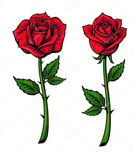 Rosa Roja De Dibujos Animados Vector De Stock Por ©bioraven 124981802