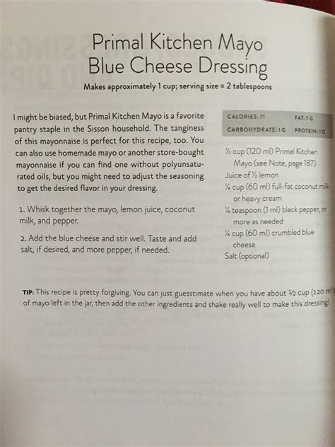 Primal blue cheese dressing | Homemade dressing, Blue cheese dressing, Primal kitchen