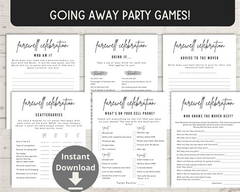 Going Away Party Games Farewell Party Bundle Moving Party Etsy