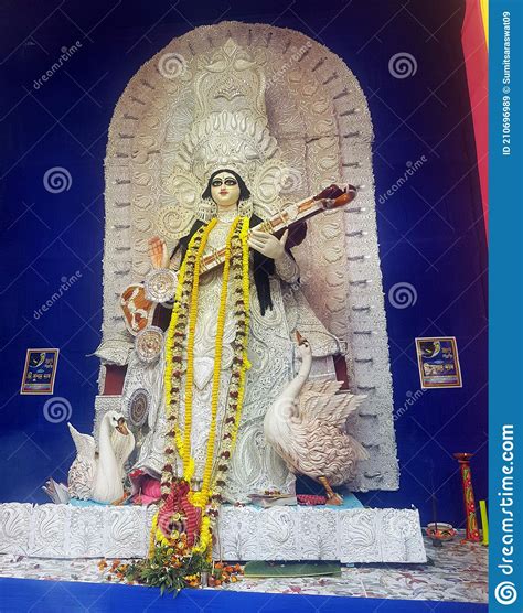 Goddess Saraswati Puja On Basant Panchami In Kolkata India Editorial Stock Image Image Of