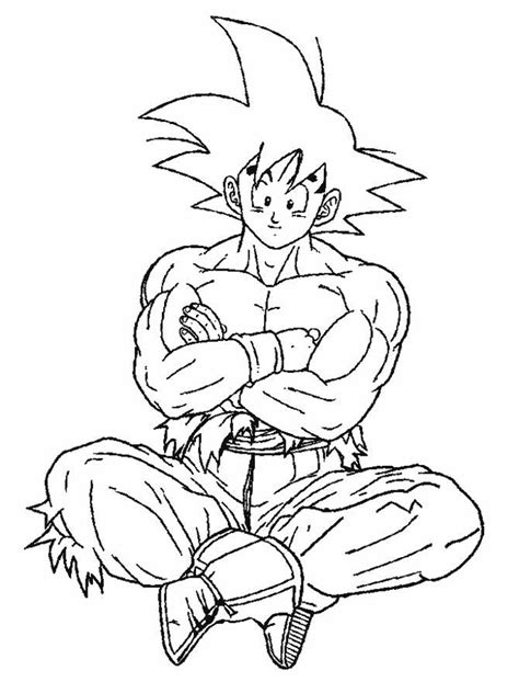 Goku On Cloud Coloring Page Anime Coloring Pages