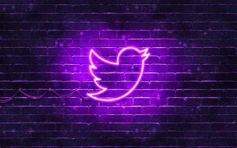 Download wallpapers Twitter violet logo, 4k, violet brickwall, Twitter logo, brands, Twitter ...