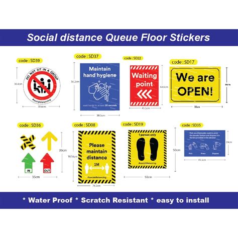 Social Distance Floor Decal Sticker Sd Series 1 Social Distancing