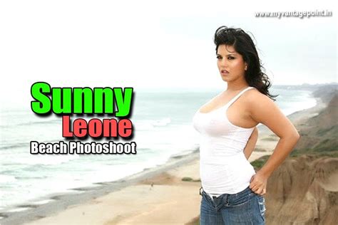 Sunny Leone Hot Photoshoot At Beach In Jeans And White Top