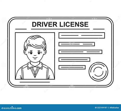 Car Driver License Identification Id Card Line Icon Right To Drive